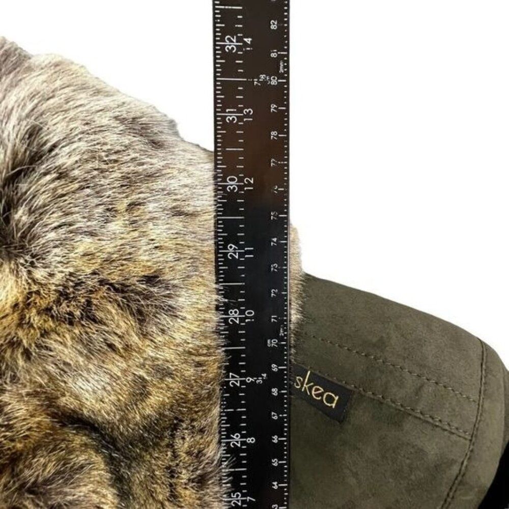 SKEA WOMENS FAUX SUEDE/VELVET AND FUR SKI JACKET SIZE 10 GREEN - Picture 13 of 14